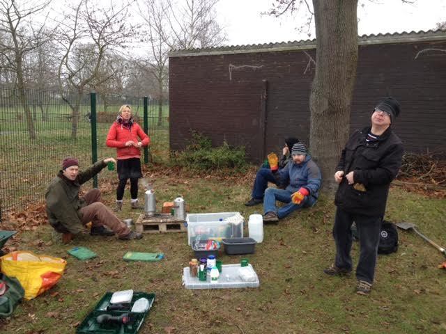 GG_Whitehall's tweet photo. Festive times unwrapping presents (OVO trees), repairs to #nature area &amp; homemade mince pies galore - big cheers to our awesome #volunteers! https://t.co/sQGIYpEhSp