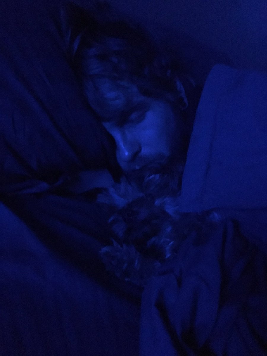 kathne's tweet photo. My favourite thing is to take pictures of my husband and his puppy cuddling. Such cute for a metal head https://t.co/KpIT3AN4H0