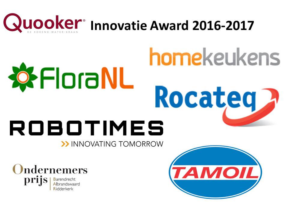 De 5 genomineerden voor de Quooker Innovatie Award 2016-2017 zijn bekend! #ondernemersprijzenbar #innovatie