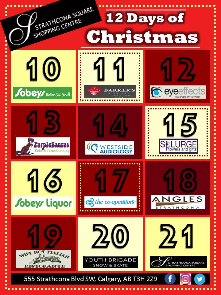 StrathconaMall's tweet photo. The 12 Days of Christmas is now onto its 8th Day and with only 4 days left till Christmas we would like to offer you this summary https://t.co/KldMjueEyY