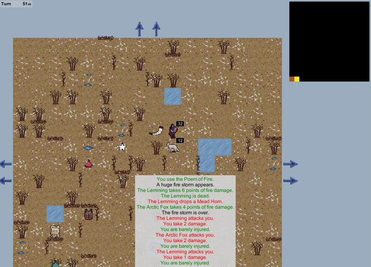 almondbun's tweet photo. A lot of small improvements today,e.g. a wait button, follow cam, text colors and a dynamic log that only shows the latest turn. #snowfallen https://t.co/lbUtXY1lKY