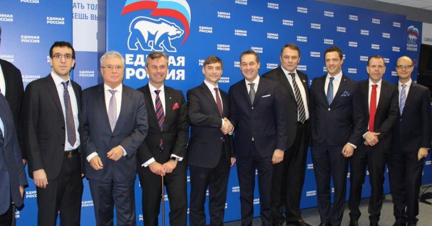 BBCDanielS's tweet photo. Vladimir Putin's ruling United Russia party has signed a 5-year co-operation agreement with the Austrian far-right Freedom Party https://t.co/UI8aOcGVqf