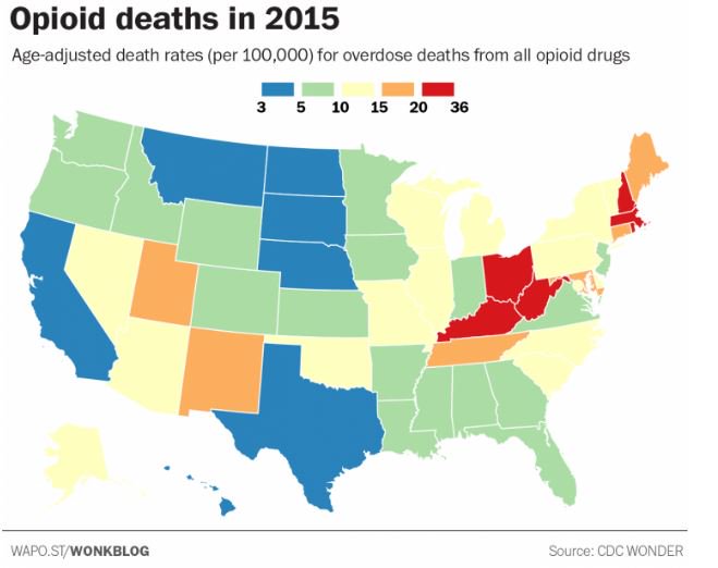 According to the <a href="/CDCgov/">CDC</a>, the number of overdose deaths involving #opioids rose from 28,647 in 2014 to 33,091 in 2015--a more than 15% incrs
