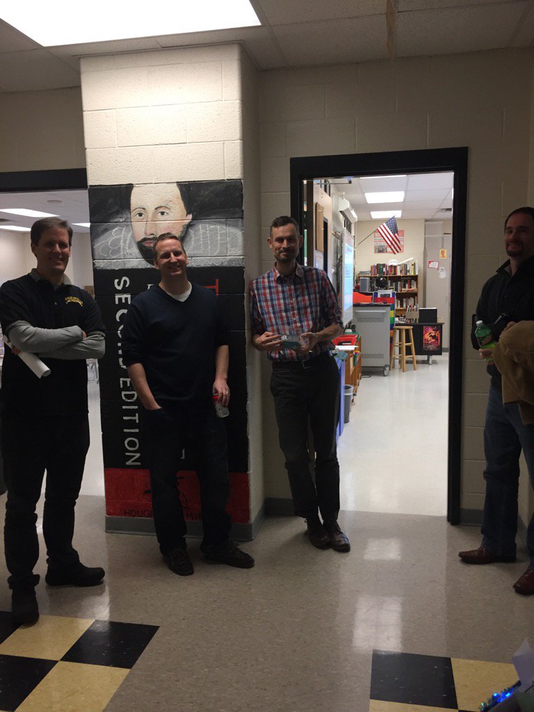RMHSacademics's tweet photo. English department guys catching up with Scott Bayer. https://t.co/PQueXHFZWg