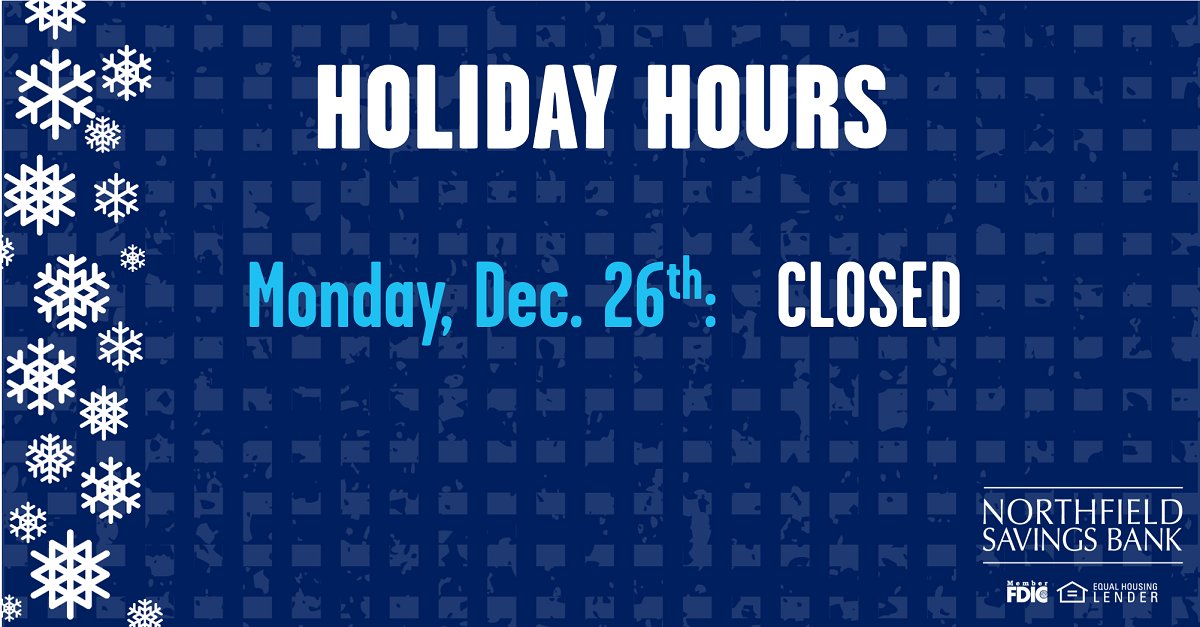 We will be closed on 12/26. Happy Holidays!
