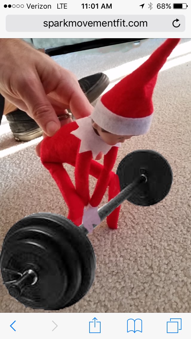 Tues is heavy leg day! Weight room open again tomorrow.  Remember he's making his list and checking it twice!