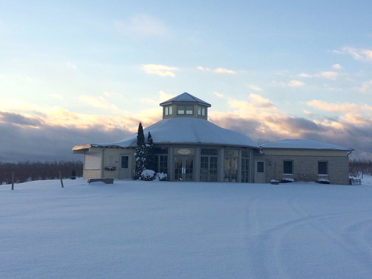 We had a beautiful snowy sunrise over the farm this morning. #WilmotOrchards #BehindTheTractor #loveONTfood