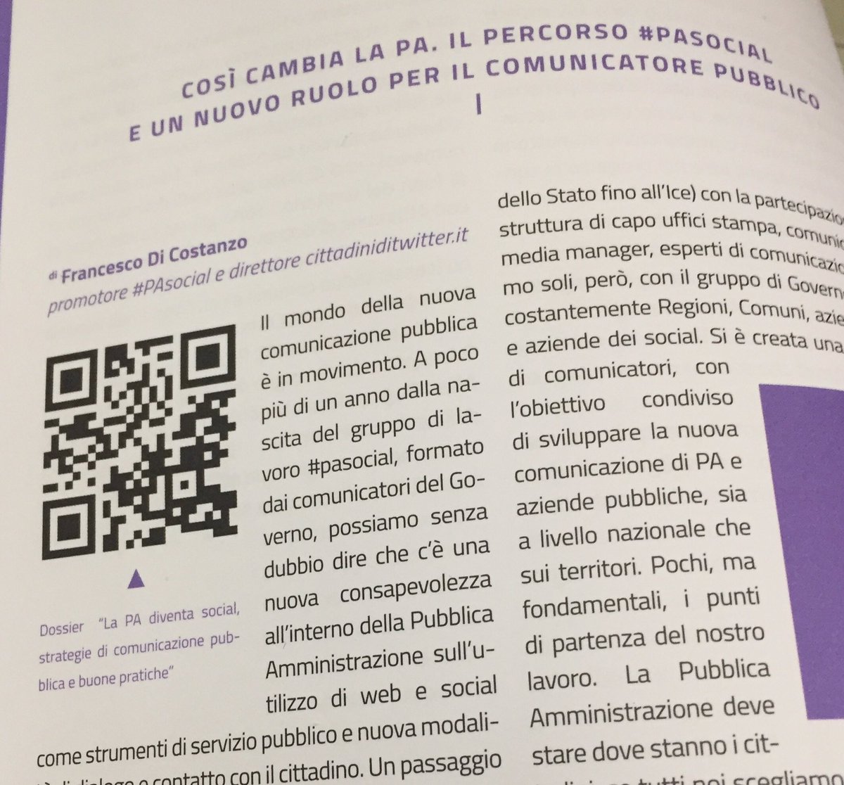 fdicos10's tweet image. Così cambia la PA, #pasocial e un nuovo ruolo per il comunicatore pubblico. Il mio contributo per #fpareport16