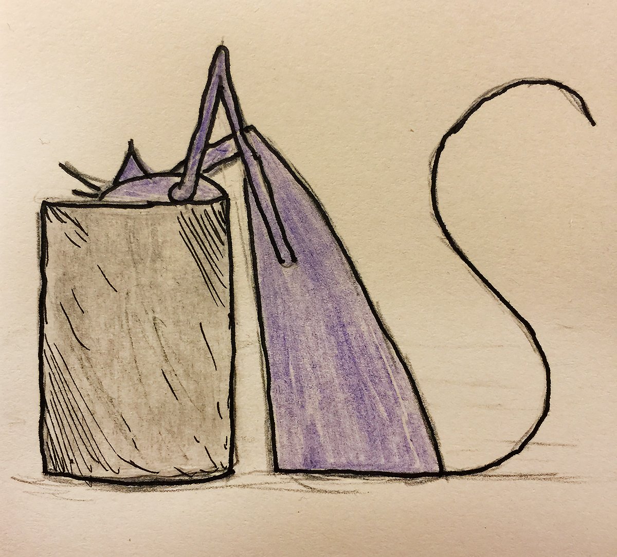 HeyPurpleCat's tweet photo. Purple Cat is looking *everywhere* for last-minute presents! #purplecat #xmas #studiomonday #catsoftwitter https://t.co/viSt9WPrN0