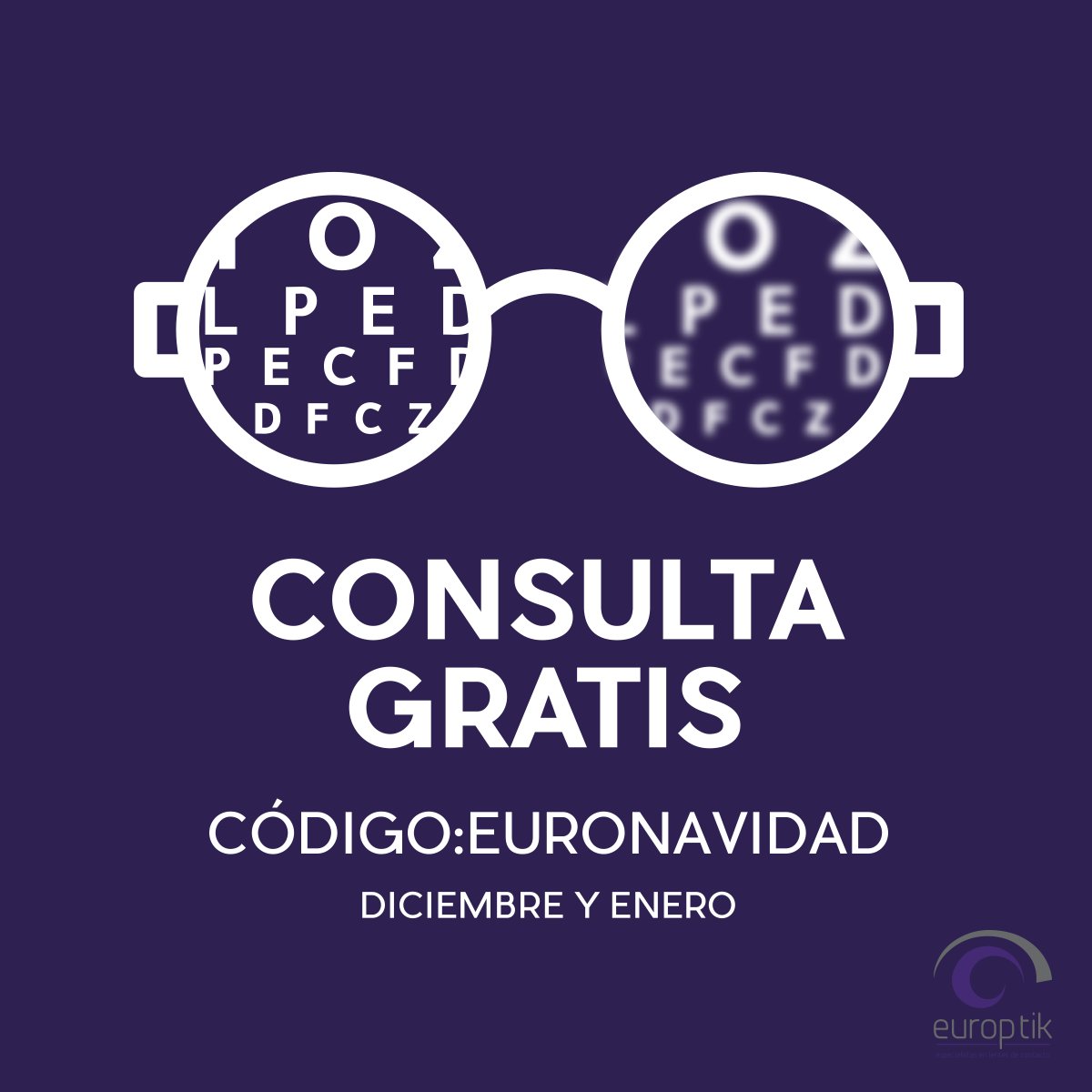 Inicia bien el año, consulta gratis diciembre y enero con el código: #EURONAVIDAD.
¡Llama al  6840 7013!
#FelizLunes #Europtik #Promo #RT