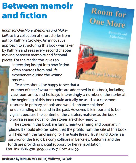 INTOnews's tweet photo. Room for One More is a collection of short stories by Kathryn Crowley. Read the review on pg 50 of December InTouch https://t.co/dgoK0lw8zc https://t.co/PFUNguc4J7