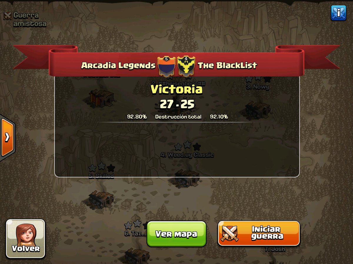 Familia_Arcadia's tweet photo. Un placer compartir guerra con @TheBlacklistCoC ! Gran guerra chic@s, estuvo muy igualada! Habrá q repetir! https://t.co/etci5pkk7a