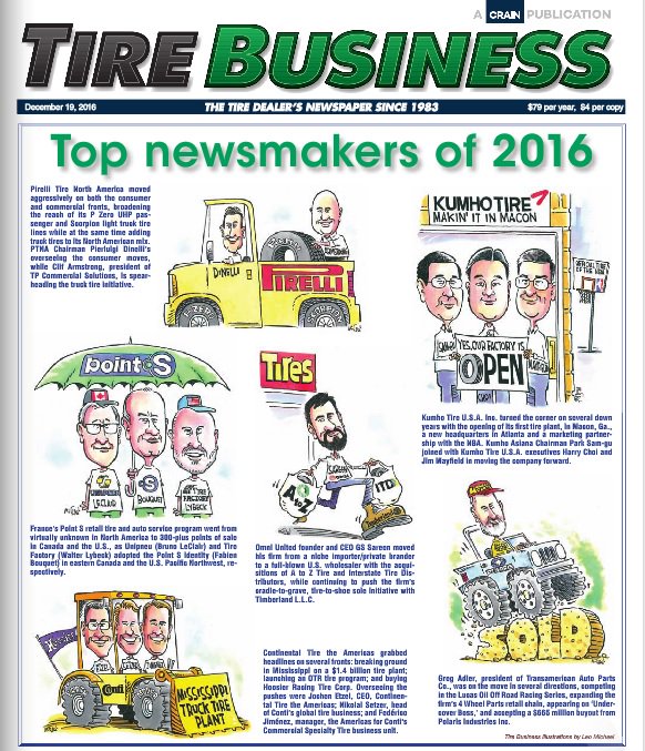 .@TireBusiness publishes 2016 Top #Newsmakers bit.ly/2h4pEFd <a href="/PirelliUSA/">Pirelli USA</a> <a href="/continentaltire/">Continental Tire</a> <a href="/Point_S_Canada/">Point S Canada</a> <a href="/Omni_United/">Omni United</a> <a href="/4WheelParts/">4 Wheel Parts</a>