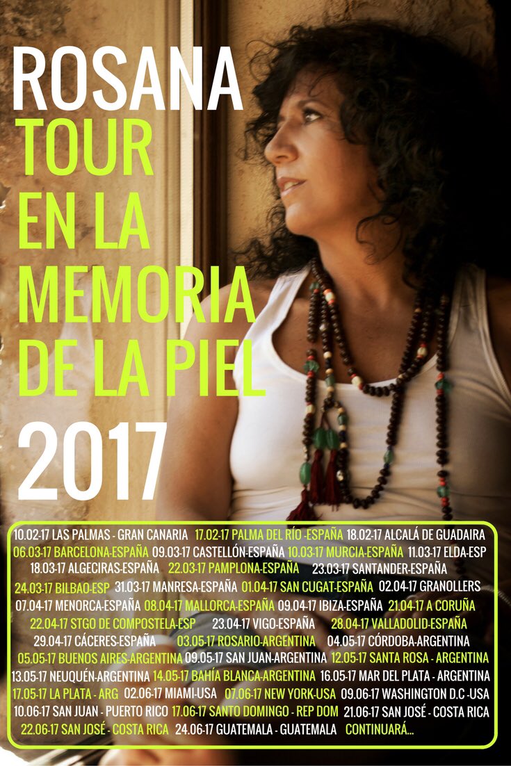 RosanaOficial's tweet photo. Felices de compartir las fechas que desde ya están confirmadas para la gira 2017!!! https://t.co/o6oyYPg7TJ
