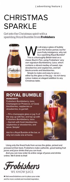 Frobishers's tweet photo. Find us in this month's @CrumbsMag with our very own Royal Bumble festive cocktail recipe - pg 61 https://t.co/ljYtVgALxE https://t.co/3VzKYYkyL1