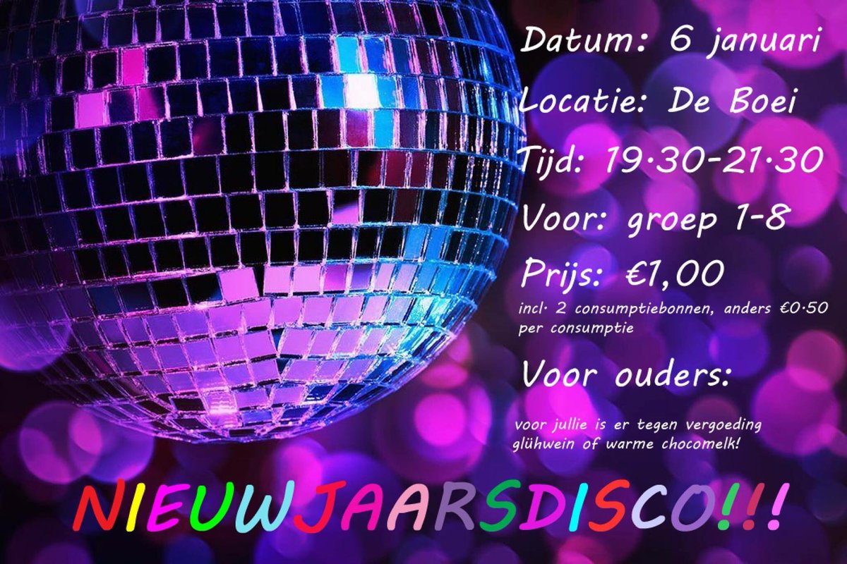 Nieuwjaarsdisco voor de kids!!! #speeltuinengrou