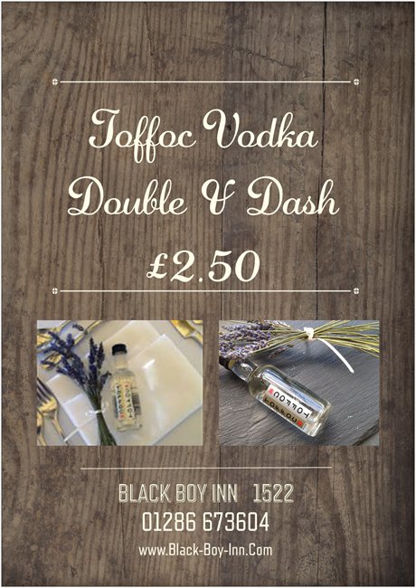 BlackBoyInn's tweet photo. We celebrating this week our continued use of Local Family Business. 
#Toffoc #Vodka #Anglesey #Local #Family #Craft #Pub #Promo https://t.co/zi8rxZfNAq