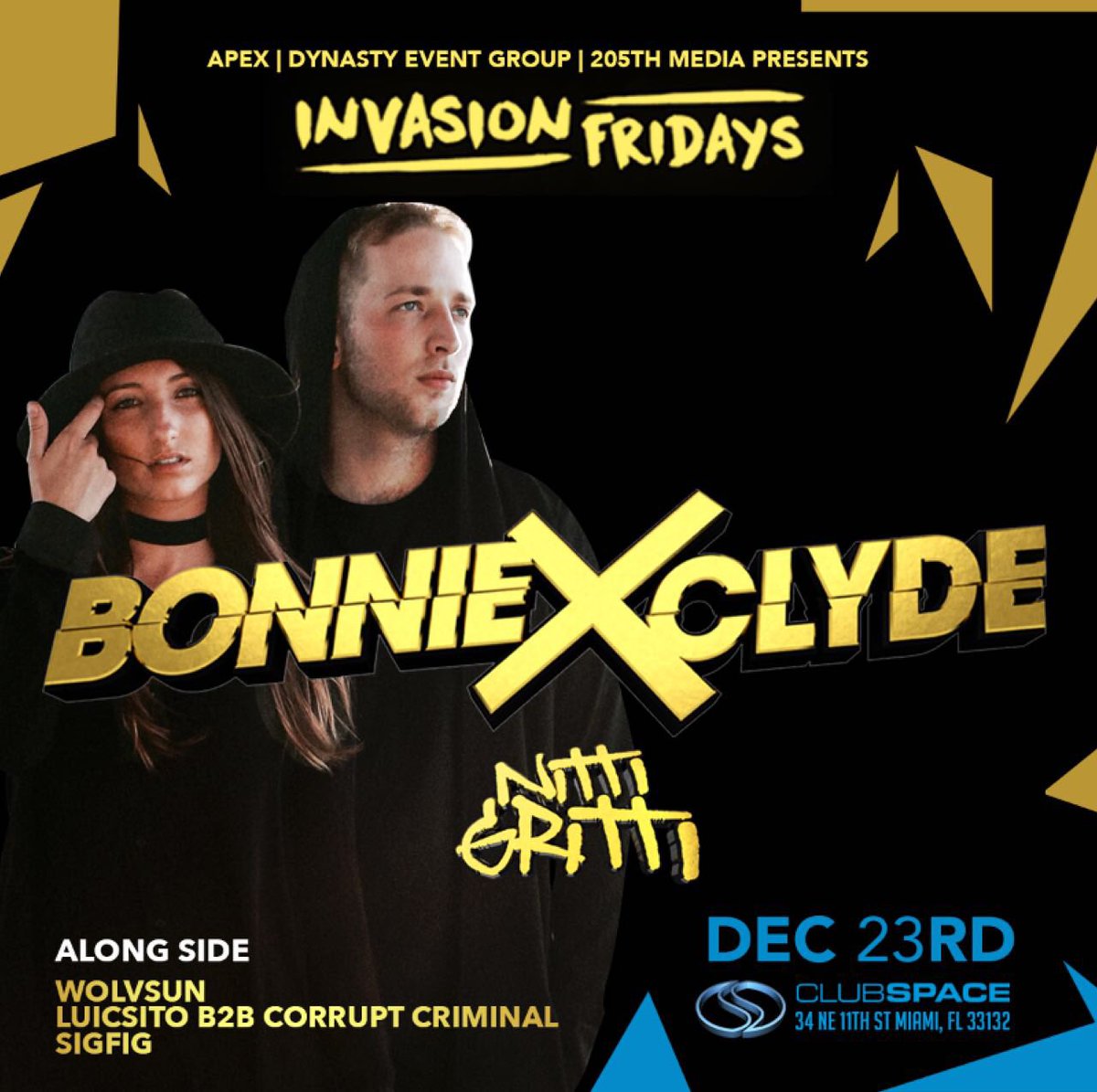 DJDEXES's tweet photo. Lit af lineup! With all the homies! Don't miss out at @BonnieXClydeDJ take over Space! Promo "SEXED" for tickets online πππ #partywithkitty https://t.co/eS5l9CS311