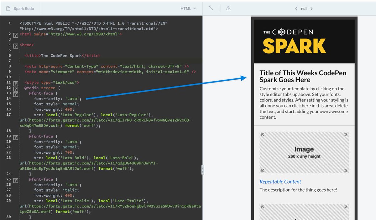 css's tweet image. @​font-face totally works in some email clients. Here's Lato being loaded from Google Fonts working on iPhone 6 mail client.