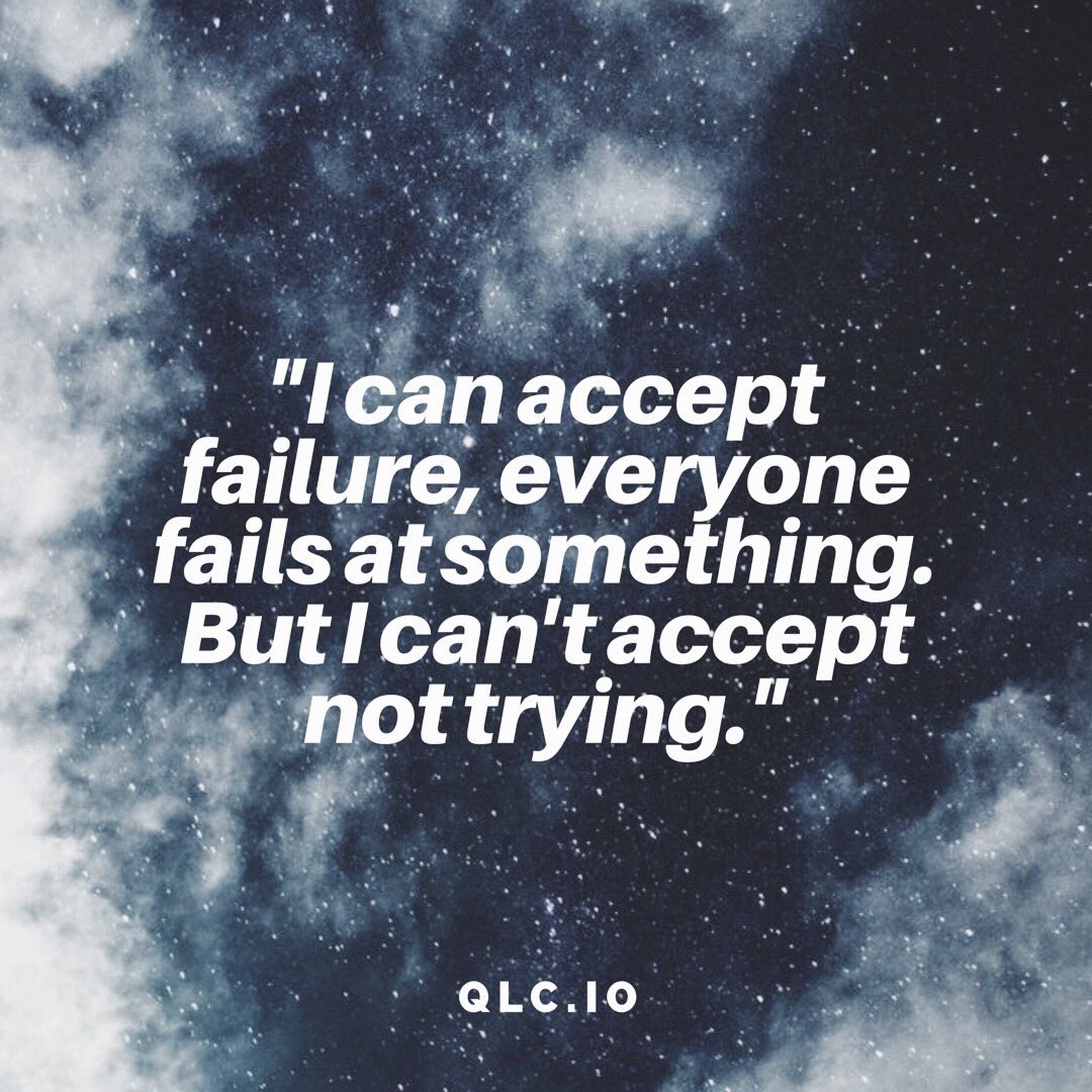 newcampushq's tweet photo. "I can accept failure, everyone fails at something. But I can't accept not trying." - Michael Jordan #whatqlc #qlclife #qlcexperience #qotd https://t.co/DEzhh92LQK