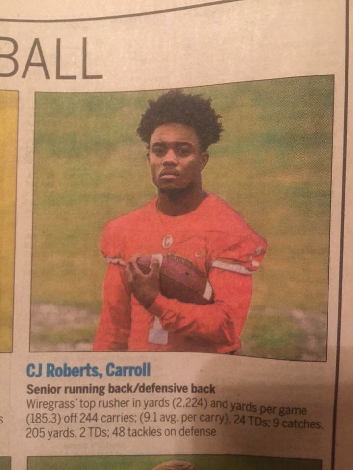 Congratulations to our very own C. J Roberts for making Dothan Eagle's Super 12 for football! @CjRoberts00