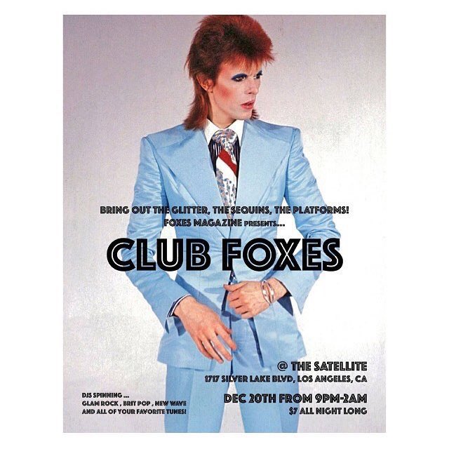 TheSatelliteLA's tweet photo. Bonnie from @Deathvalleygrls, Frankie of @frankiethestuds, and more are DJing #ClubFOXES tomorrow night! $7! https://t.co/LrpXtHaMaH 🦊 https://t.co/kl5xLxth9N