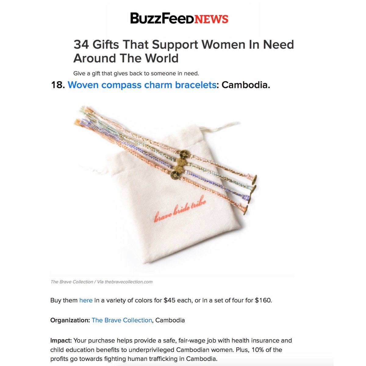 AvantCollective's tweet photo. @BuzzFeedNews featured @BraveCollection in an article about gifts supporting women in around the world.

https://t.co/fYZDq34ggP https://t.co/RJdeqpEm0D