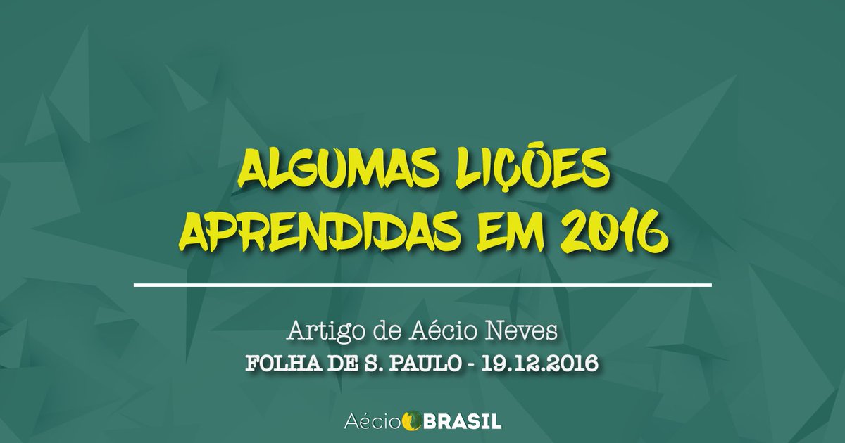 AecioBlog's tweet image. Na Folha, Aécio comenta sobre as lições que tivemos, a duras penas, neste ano, no campo econômico, ético e político. migre.me/vKW5I