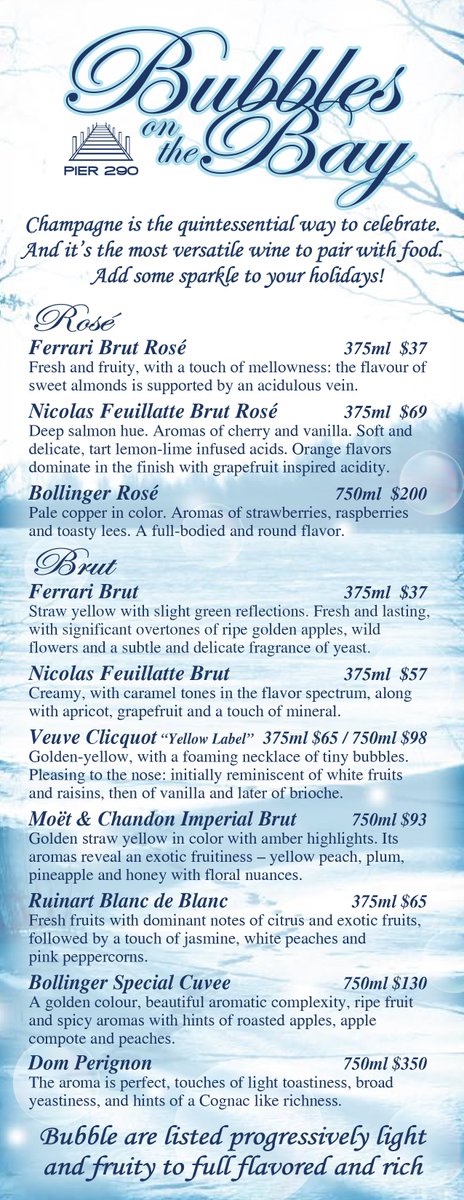 Celebrate the #holidays at <a href="/PIER290/">PIER 290</a> with Bubbles on the Bay! 
#Cheers