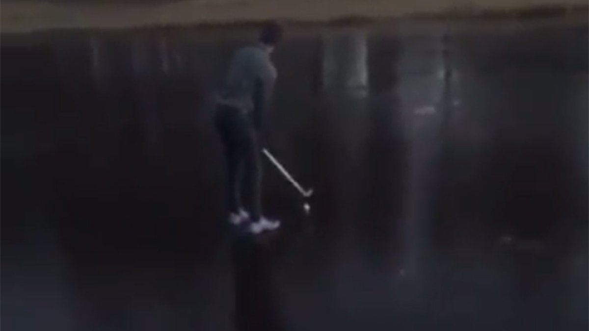 Bro: Take a drop or hit off the frozen lake?
Friend: You got this!
Bro: I immediately regret this decision.

Watch: watchgolf.ch/JovOEb