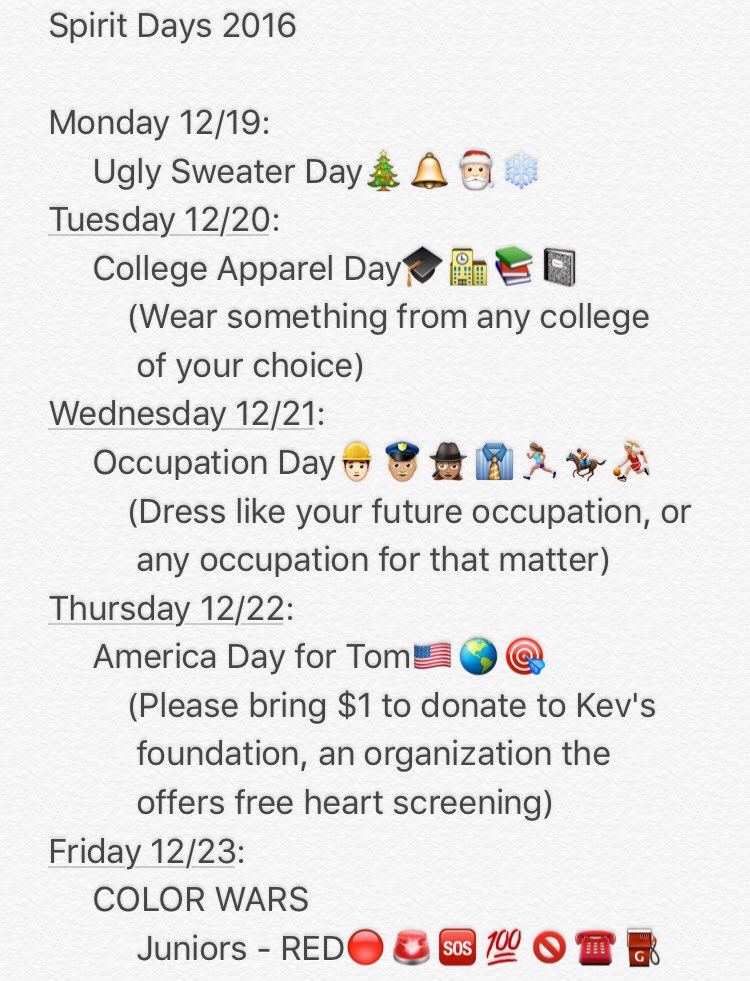 2018Hrhs's tweet photo. Spirit Week 2016🚨🎉 https://t.co/rMOlIB0hfI
