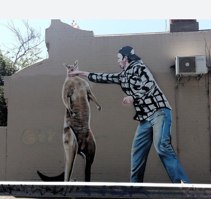 globalstreetart's tweet photo. Get away from my dog! By #tripsten in #Melbourne #Australia -- https://t.co/zhUiofhG96 -- #lush #wallart #paintedc… https://t.co/kbTg2MX0zr
