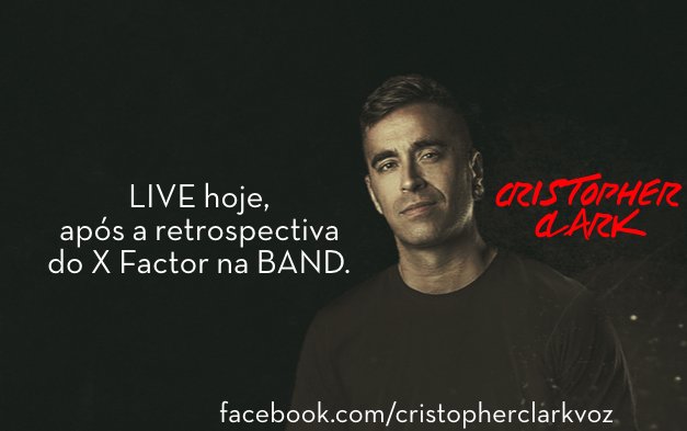 clarkvoz's tweet photo. Após a retrospectiva do @xfactor_br na @BandTV eu vou fazer um LIVE no FACEBOOK! Vai lá. SDDS de vocês. #GanhaCristopher https://t.co/vzM6UWipvf