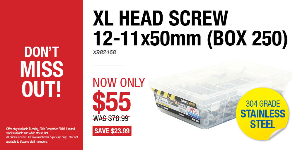 Bowensau's tweet photo. Don’t miss out on these savings! XL Head Screw 12-11X50mm (Box 250) is ONLY $55! https://t.co/1Ig7fhMx7q
