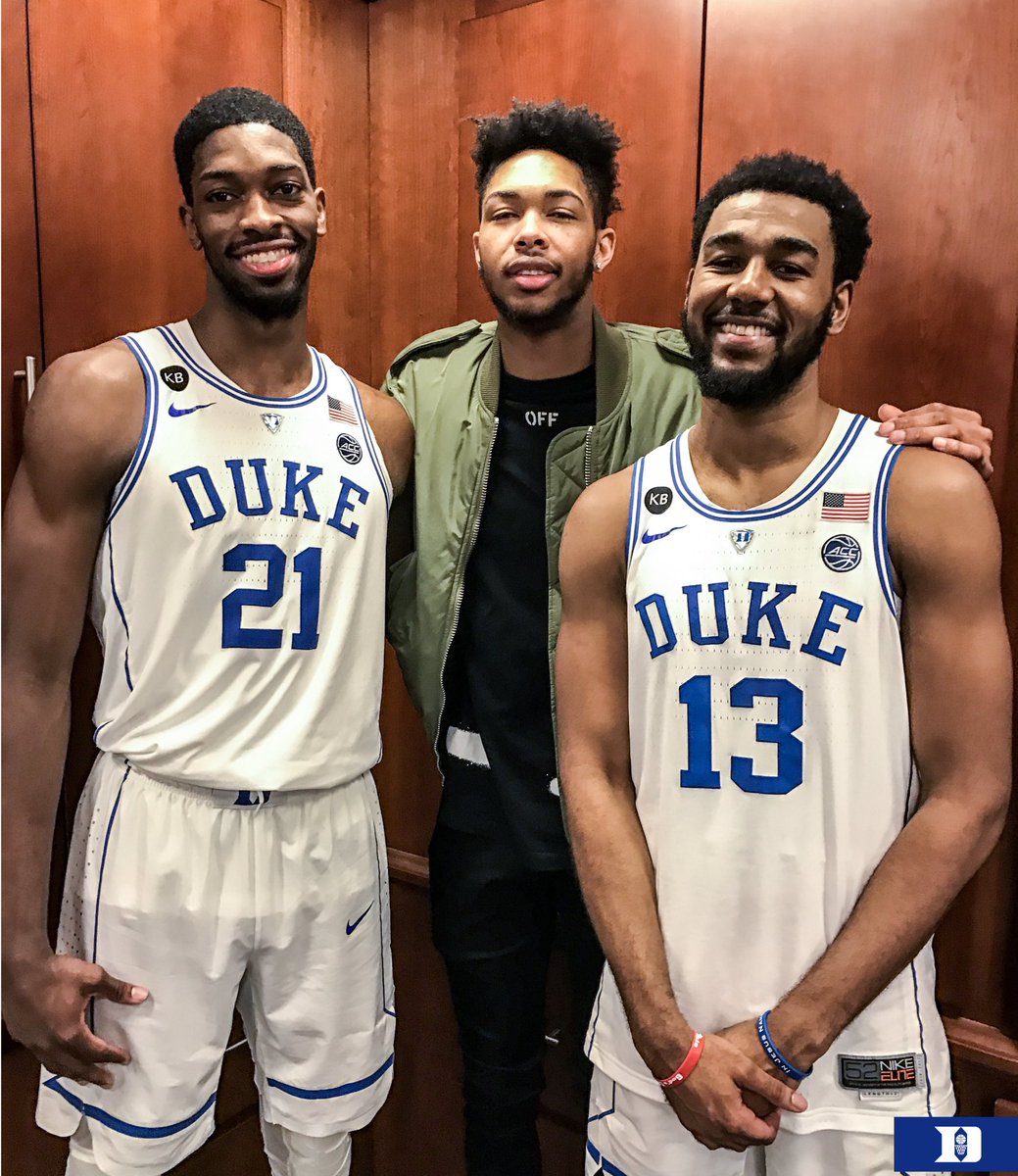 DukeMBB's tweet photo. S/O @B_Ingram13. Duke game tonight. Plays @hornets tomorrow. 

#TheBrotherhood https://t.co/HeNnDr2V2M