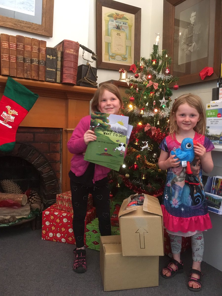 KurowVillage's tweet photo. Two lovely cherubs with 65 Luke the Pook tales donated to the Food Bank by clever local  author Sam Laugeson https://t.co/hWJHqKnw9e