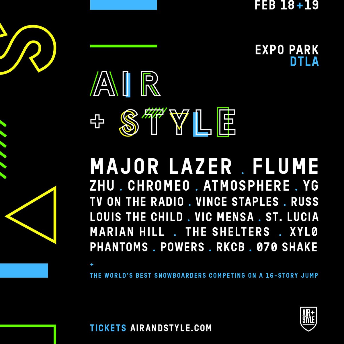 shaunwhite's tweet photo. RT to win 2x2DAY @airandstyle tix to see @MAJORLAZER, @flumemusic, @vincestaples &amp; more Feb 18-19 at Expo Park in Los Angeles! Winner at 6pm https://t.co/qBD1xbXnld