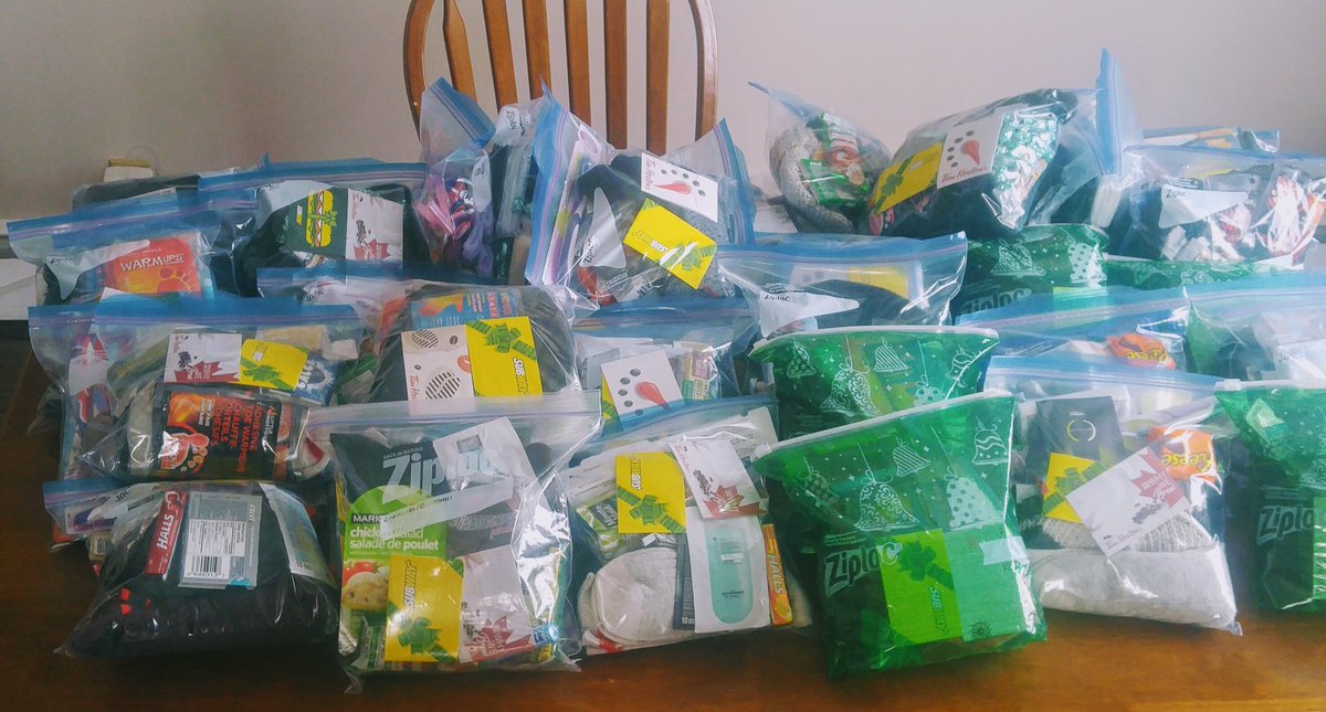 Blessing bags that we gave out on downtown Fredericton on Saturday. 
#beccatoldmeto