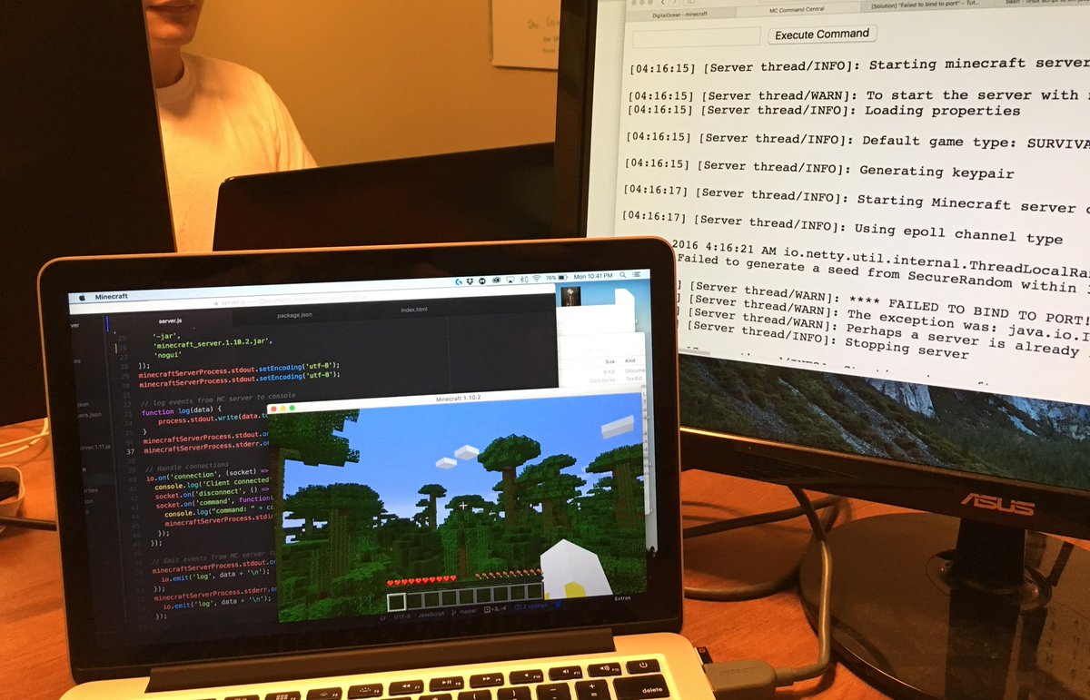 trentguillory's tweet photo. Experimenting with Node.js to make our own web console for MC server. Executing commands from a browser! #SoSecure https://t.co/iG9MYxtF5r