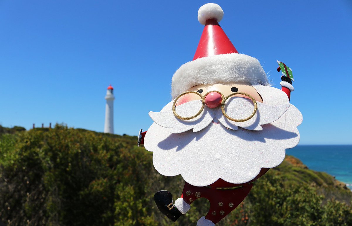 GORCAPA's tweet photo. Santa's been going 'round the twist' at the iconic #SplitPointLighthouse in Aireys Inlet. Not long to Christmas now #12DaysofChristmas https://t.co/pCvX5oi7oa