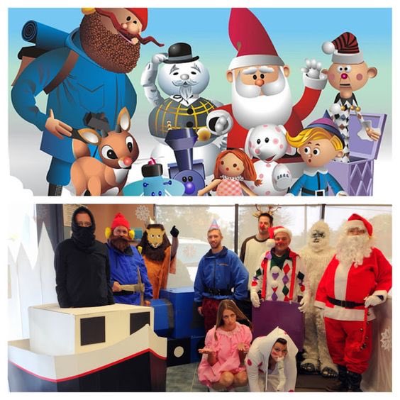 sachin and babi light blue dress Coolest 35+ Homemade Christmas Season Costumes main image 1