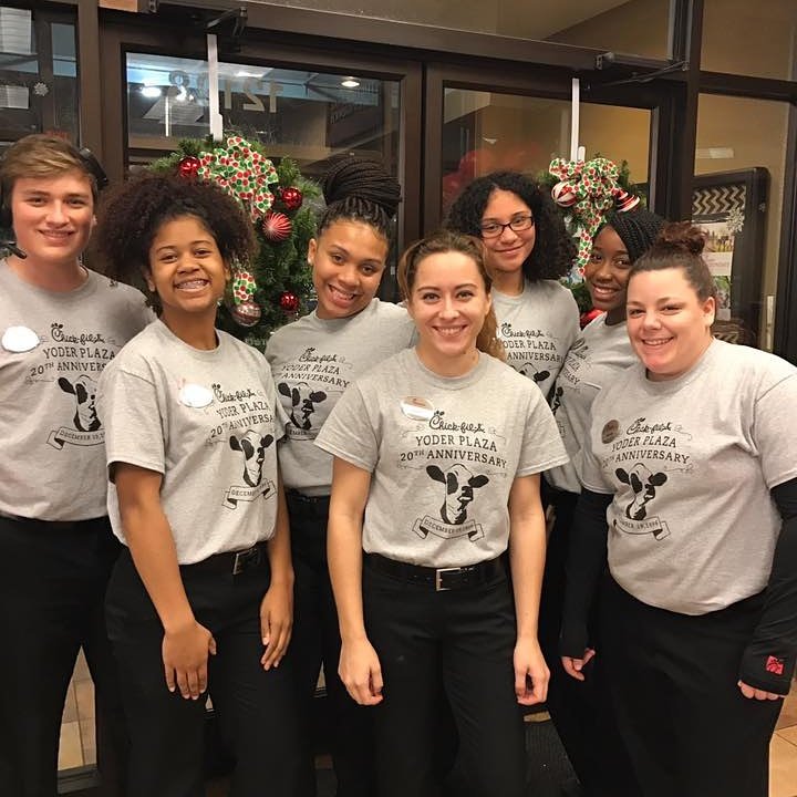 CFAVictory's tweet photo. Happy 20th Birthday Yoder Plaza!!! πππ #LoveOurTeamMembers #YoderPlaza https://t.co/E9LPDOjXrZ