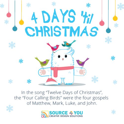 Source4YouPH's tweet photo. We now have 4 days left until Christmas!
#SourceYouKnow
#S4UCelebrate
#Source4You https://t.co/u9qTXf02Z8