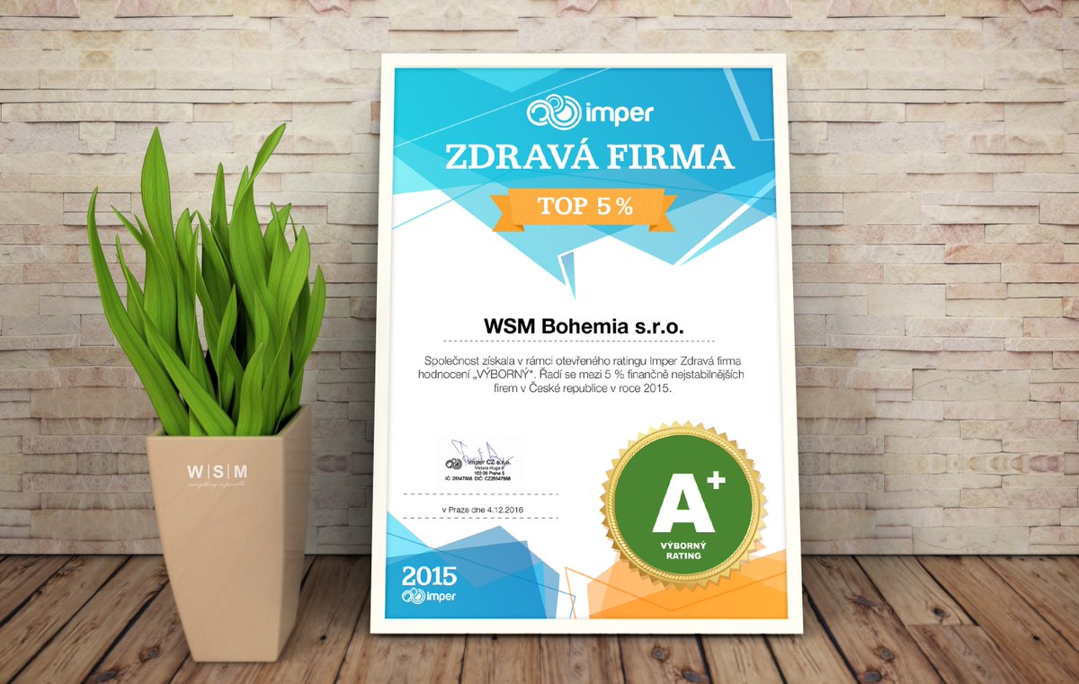 Ocenění za naši práci! Pracujeme, vyvíjíme se a tohle je jedno z ocenění naší snahy. 🤖🍏 #WSM #zdravafirma
