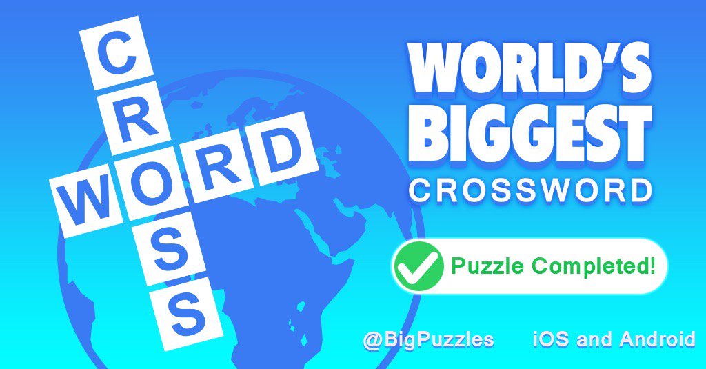 I've solved 20 of the 7455 clues!

worldsbiggestcrossword.herokuapp.com - @BigPuzzles #WBCW