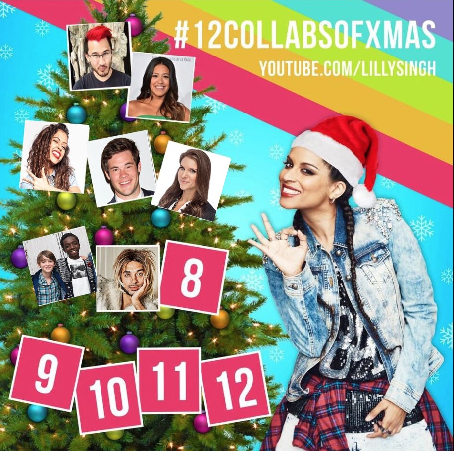 Lilly's tweet photo. Starting tomorrow, there will be collabs EVERYDAY until Christmas!! Who do you think is next?! #12CollabsOfChristmas https://t.co/UVnMJWGbon