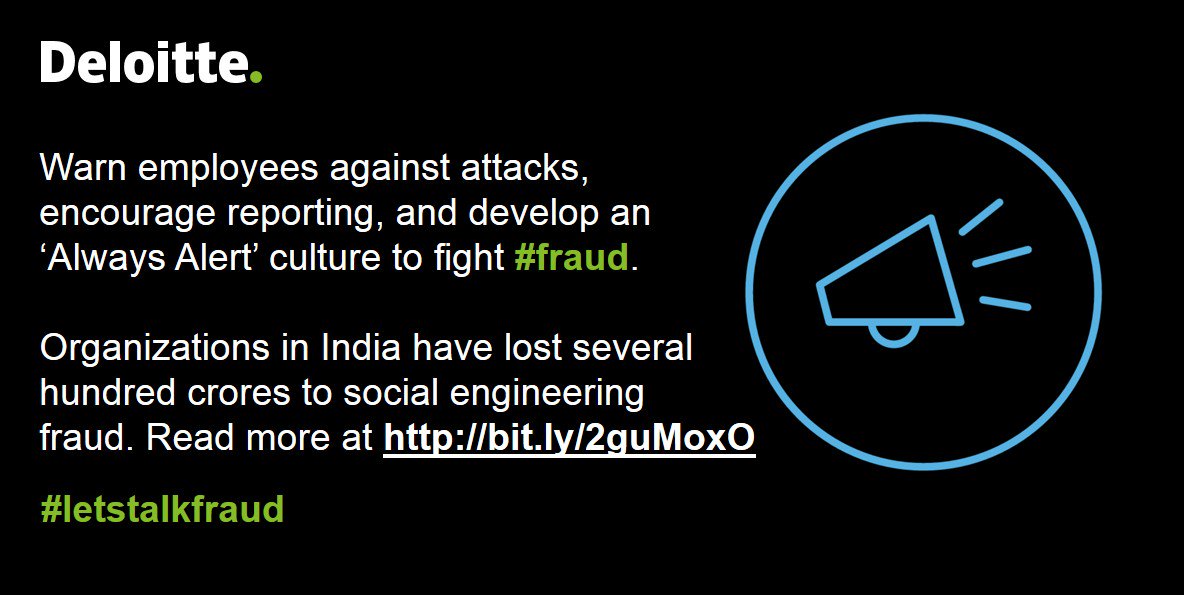 DeloitteIndia's tweet photo. How do you fight social engineering #fraud? Learn more at https://t.co/ynAZDJGiiF https://t.co/HCQ8lktnCq