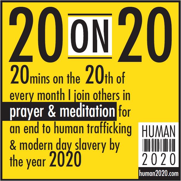 Human_2020's tweet photo. Join those around the world on 20th, pray for 20 minutes for the end of #HumanTrafficking #Trafficking #SaveOurChildren #BringDownTheRing https://t.co/nefTvQU0sy