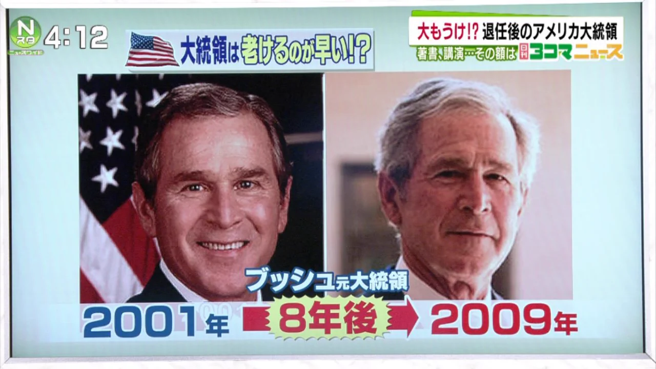 アメリカ大統領になるとエナジー吸われる？歴代の大統領みんな老けてるｗｗｗ