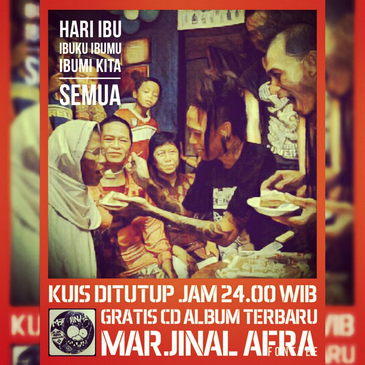 Upload photo terbaik bersama Ibu, mention ke <a href="/tarbi_marjinal/">Marjinal (Official)</a> n beri caption, beri hastag #marjinal20 #IBUMI #BLAUT,, msh ada waktu.. Buruan